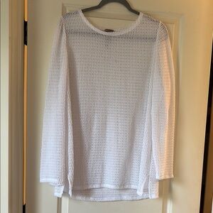 Chico's White Long Sleeve Boxy Blouse